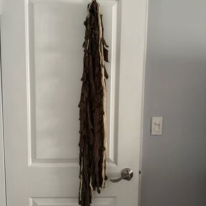 Brown and Green Knit Scarf